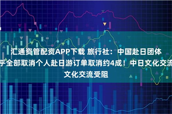 汇通资管配资APP下载 旅行社：中国赴日团体游几乎全部取消个人赴日游订单取消约4成！中日文化交流受阻