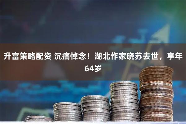 升富策略配资 沉痛悼念!湖北作家晓苏去世,享年64岁